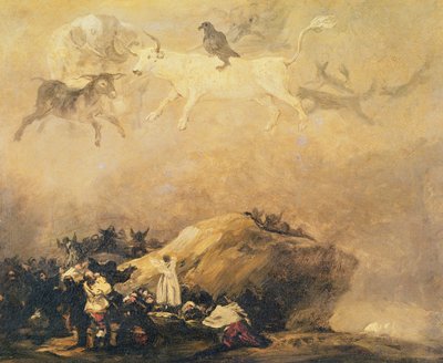 Scène de caprice : Animaux dans le ciel - Francisco de Goya